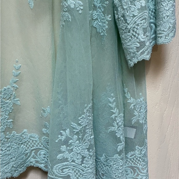 New Torrid Sheer Lace Kimono in Soft Green - Picture 4 of 5